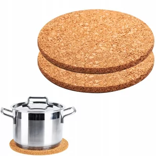 GRUBA PODKŁADKA KORKOWA GARNEK OKRĄGŁA 19cm 2szt - Przybory do gotowania - miniaturka - grafika 1