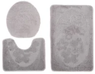 Dywaniki łazienkowe - Antypoślizgowy popielaty zestaw chodniczków łazienkowych R6-S43 - miniaturka - grafika 1