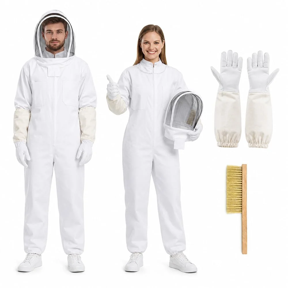 PSZCZELARSKI XXL BIAŁY PEŁNA OCHRONA STRÓJ ODDYCHAJĄCY UNISEX