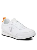 Sneakersy męskie - Calvin Klein Jeans Sneakersy Low Profile Oversized Mesh YM0YM00623 Biały - miniaturka - grafika 1