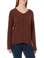 Swetry damskie - TOM TAILOR Damski Sweter Basic z dekoltem w serek 1033640, 30586 - Grounded Brown Melange, XXL - miniaturka - grafika 1