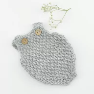 Domki dla lalek - Kombinezon z włóczki/Przytullale dla lalki Miniland 38cm, szary - miniaturka - grafika 1