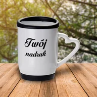 Kubki - Kubek z czarną, silikonową pokrywką z Twoim nadrukiem - miniaturka - grafika 1