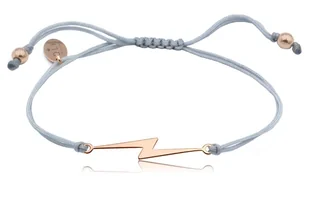 Bransoletka Z Piorunem / Błyskawicą Rose Gold Na Szarym Sznurku - Bransoletki - miniaturka - grafika 1