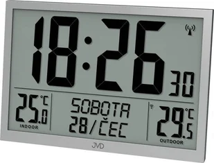 JVD Zegar JVD RB9412.2 Termometr DCF77 Dni Tygodnia po polsku 42x29 cm . - Termometry domowe - miniaturka - grafika 1