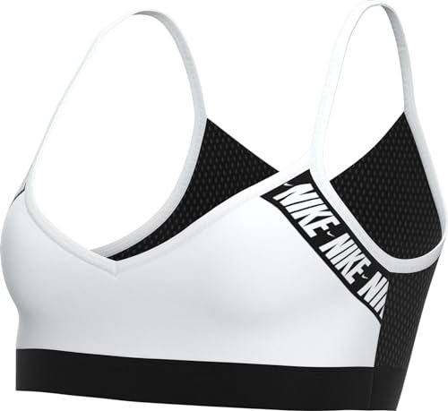 Nike damski biustonosz z logo INDY Sportowy, biały/czarny/(biały), S