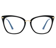 Okulary korekcyjne, oprawki, szkła - Okulary kocie do komputera damskie z filtrem BLUE Light zerówki 2574 - miniaturka - grafika 1