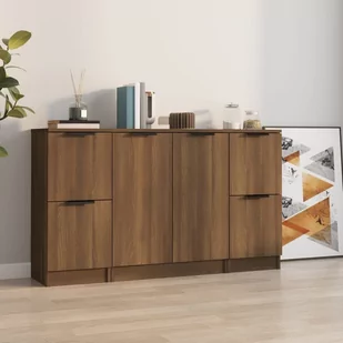 Lumarko 3-częściowa komoda, brązowy dąb, materiał drewnopochodny - Komody - miniaturka - grafika 1