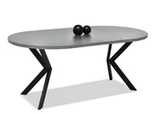 Stoły - OWALNY STÓŁ RODOS SZARY GRAFIT NA CZARNEJ NODZE DO JADALNI - miniaturka - grafika 1