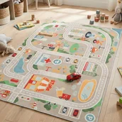 Dywany dla dzieci - Dywan dziecięcy Ulice 150x200 cm beżowy - miniaturka - grafika 1