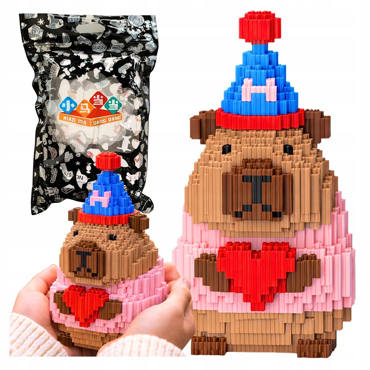 Klocki Kapibara W Czapce Serce Konstrukcyjne 1780el 3D Figurka DIY