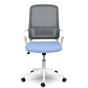 Fotel biurowy, krzesło biurowe Fotel biurowy z mikrosiatki Sofotel Wizo niebiesko-biały - Fotele i krzesła biurowe - miniaturka - grafika 4