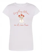 Koszulki i topy damskie - T-Shirt damski fajny nadruk KWIATY KWIATKI r.XL - miniaturka - grafika 1