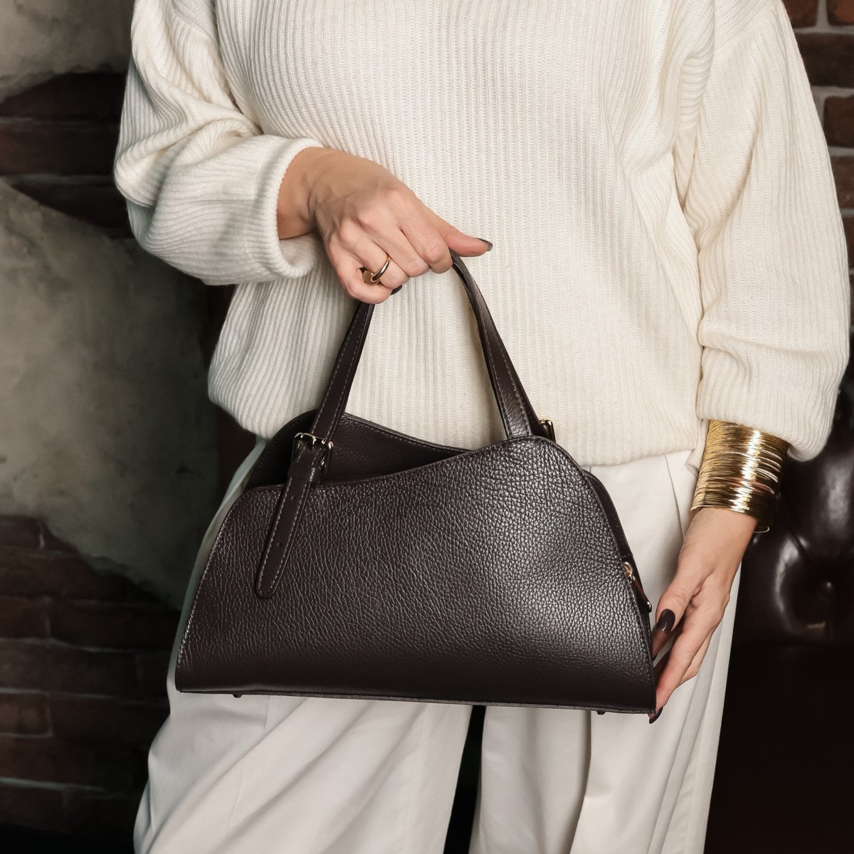 Torebka Skórzana Leta-M Espresso Klasyczna Elegancja dla Kobiet