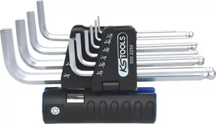 KS Tools Komplet klucz imbusowy zagięty z firmy  920.2250 Classic 3-in-1 głowica kulowa, długie, 10-częściowy, 5/64 cala  9/16 cala 4042146355374 - Klucze i nasadki - miniaturka - grafika 1