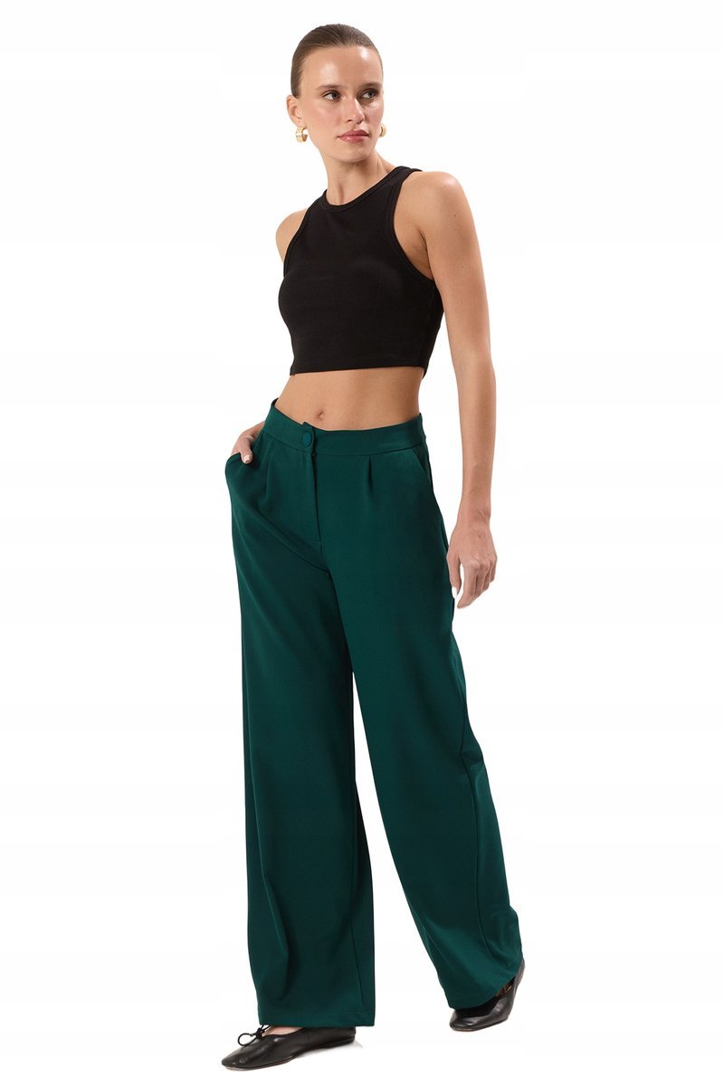 TRENDYOL ZIELONE SPODNIE ELEGANCKIE PROSTE WYSOKI STAN 40 6BA