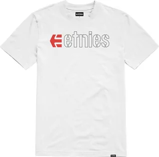 Koszulki męskie - t-shirt męski ETNIES ECORP TEE White/Black/Red - grafika 1