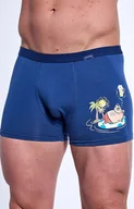 Majtki damskie - Bawełniane bokserki męskie Tattoo 280/244 Piglet, Kolor niebieski-wzór, Rozmiar S, Cornette - Intymna - miniaturka - grafika 1