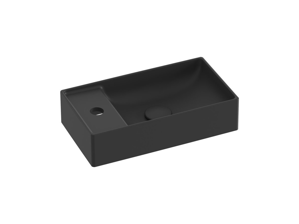 Ravak Prostokątna umywalka ceramiczna Veda 400 czarny mat 1szt