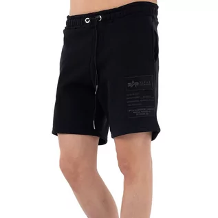 Spodnie sportowe męskie - Spodenki Alpha Industries Patch Short LF 13636003 - czarne - grafika 1