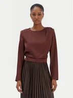 Bluzki damskie - Rinascimento Bluzka CFC0126404003 Brązowy Regular Fit - miniaturka - grafika 1