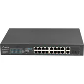 Pozostałe akcesoria sieciowe - LANBERG RSFE-16P-2C-150 Switch 16x 100Mb PoE+/2x Combo Gigabit 150W niezarządzalny - miniaturka - grafika 1