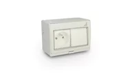 Gniazdka elektryczne - Elektro-Plast opatÓwek Gniazdo pojedyncze + Łącznik podwójny natynkowy GPW2N IP55 AQUA55 55.29 55.29 - miniaturka - grafika 1