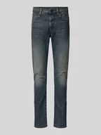 Spodnie męskie - Jeansy o kroju slim fit z 5 kieszeniami - miniaturka - grafika 1
