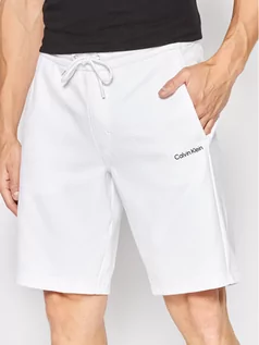 Spodnie sportowe męskie - Calvin Klein Szorty sportowe Interlock Micro Logo K10K109430 Biały Regular Fit - grafika 1
