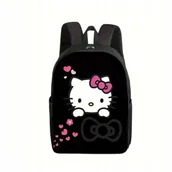 Plecaki - Plecak Hello Kitty Dla Dziewczynki Do Szkoły Czarny Lekki 40X30X13 CM - miniaturka - grafika 1