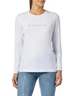 Koszulki i topy damskie - Emporio Armani Damski t-shirt damski Tartan Christmas Cotton, biały, S - miniaturka - grafika 1