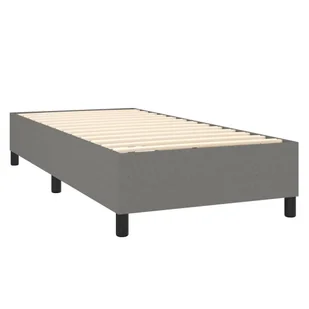 Łóżko kontynentalne z materacem, ciemnoszara tkanina 100x200 cm Lumarko! - Łóżka - miniaturka - grafika 5