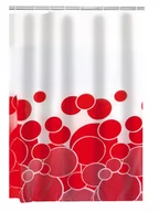 Zasłony prysznicowe - Ridder 403076 zasłona prysznicowa tekstylna ok. 180 x 200 cm, KANI Czerwony - miniaturka - grafika 1