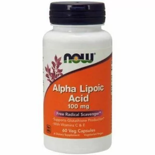 Now Foods ALA - Kwas Alfa Liponowy 100 mg + Kwas Askorbinowy + Witamina E (60 kaps.) - Suplementy naturalne - miniaturka - grafika 1