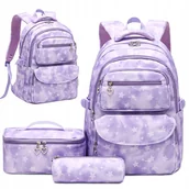 Plecaki szkolne i tornistry - PLECAK SZKOLNY DLA DZIEWCZYNY ZESTAW 3w1 PIÓRNIK TOREBKA DUŻY SOLIDNY - miniaturka - grafika 1