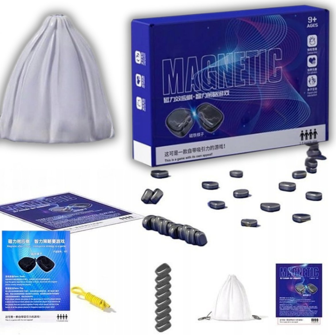 Magnetyczne Kamienie - Gra Strategiczna dla Całej Rodziny, 20 Sztuk, Bez Marki