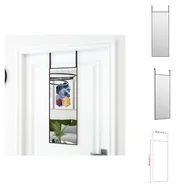 Lustra - vidaXL Lustro do drzwi czarne 30x80 cm szkło i aluminium - Lustro - miniaturka - grafika 1