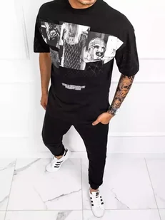 T-shirt męski z nadrukiem czarny Dstreet RX4845-S - Koszulki męskie - miniaturka - grafika 1