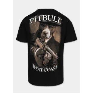 Pit Bull T-Shirt Koszulka Tommy Gun Black - Koszulki sportowe męskie - miniaturka - grafika 1