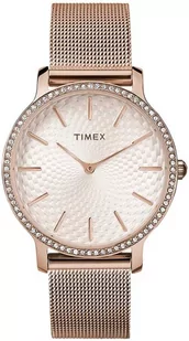 Zegarek Zegarek Timex TW2V52400 Transcend 34mm Stainless Steel Mesh - Zegarki damskie - miniaturka - grafika 1