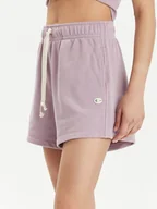 Spodenki damskie - Champion Szorty sportowe E10009 Fioletowy Relaxed Fit - miniaturka - grafika 1