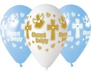 Pamiątka Chrztu Świętego - GMR Balony na chrzest dla chłopca - 33 cm - 5 szt. GS120/617BN - miniaturka - grafika 1