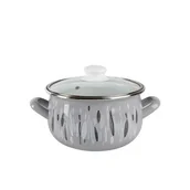 Garnki - Garnek emaliowany pyza AUTUMN szary pokrywka 16 cm 2,2 l - miniaturka - grafika 1