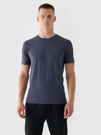 Koszulki sportowe męskie - 4F Koszulka treningowa szybkoschnąca męska 4F x Robert Lewandowski - granatowa S - miniaturka - grafika 1
