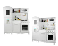 Zabawki AGD - COIL Kuchnia dla dzieci drewniana + akcesoria duża zestaw garnki kran biała - miniaturka - grafika 1