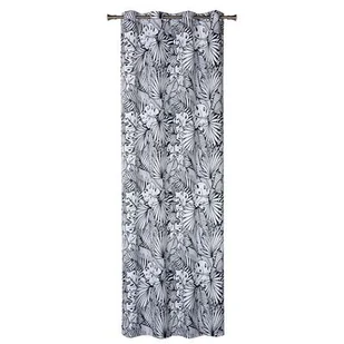 Zasłona z kółkami YSTAD 140 x 260 cm biało-czarny - Zasłony - miniaturka - grafika 1