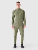 Spodnie sportowe męskie - 4F Spodnie treningowe szybkoschnące męskie - oliwkowe 3XL - miniaturka - grafika 1