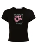 Koszulki i topy damskie - Calvin Klein Jeans - T-shirt damski, czarny - miniaturka - grafika 1