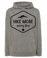 Bluzy męskie - Bluza fajny podróżniczy nadruk Hike More r.3XL - miniaturka - grafika 1
