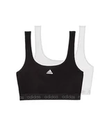 Biustonosze - adidas Biustonosz Crop (2 sztuki), czarny/biały, L - miniaturka - grafika 1